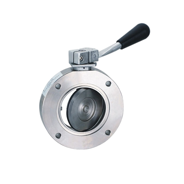 Manual high vacuum butterfly valve